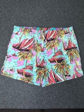 Island Life by Catalina Pattern Swim Shorts - Size medium with liner